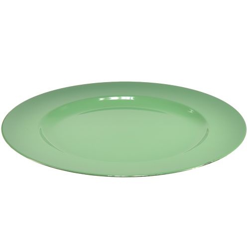 Product Robust green plastic plate – 28 cm, perfect for everyday decoration and outdoor activities – 4 pieces
