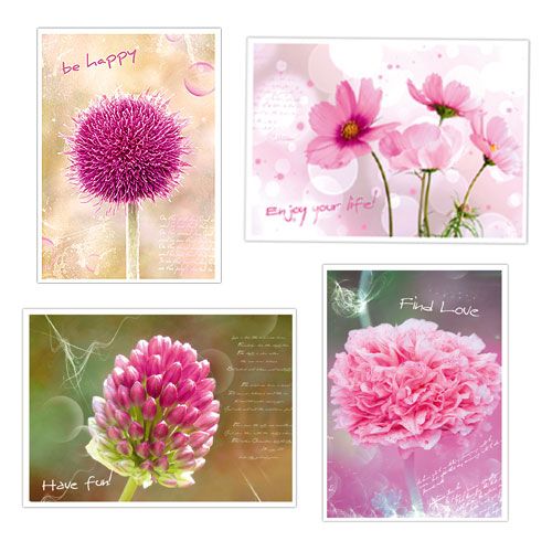 Floristik24 Postcards with floral motifs sort. 4st