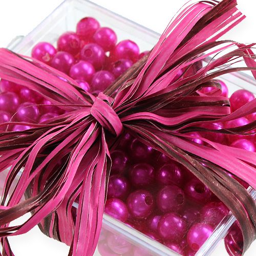 Floristik24 Raffia ribbon bicolor pink-brown 200m