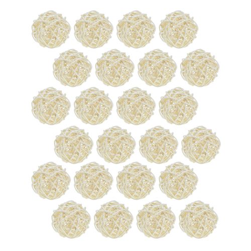 Bleached Rattan Balls Cream Ø5cm Set of 24 | Floristik24.co.uk