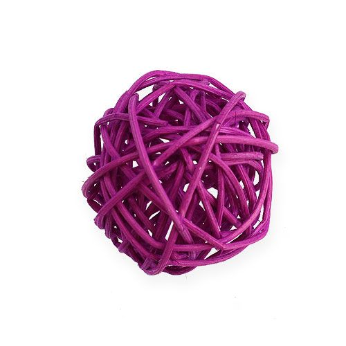 Floristik24 Rattan ball lilac, purple, bleached Ø4,5cm 30pcs