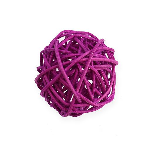 Product Rattan ball lilac, purple, bleached Ø4,5cm 30pcs