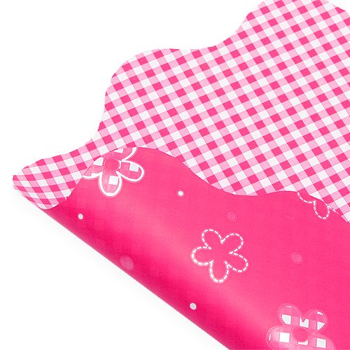 Floristik24 Rondella cuff Vichy Pink Ø50cm 50pcs
