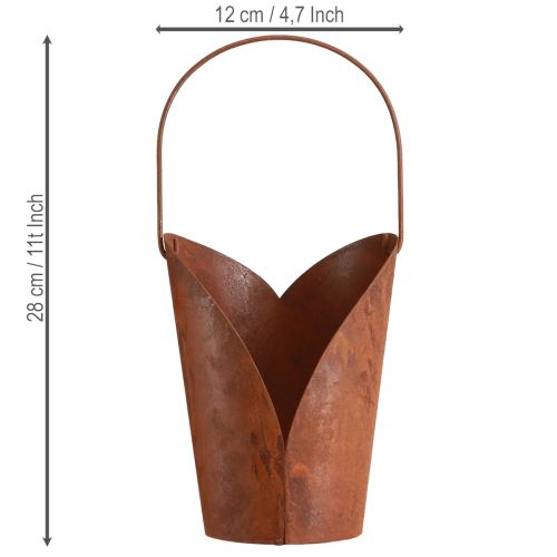 Product Rust decoration heart with handle metal for hanging 12×15.5cm 2pcs