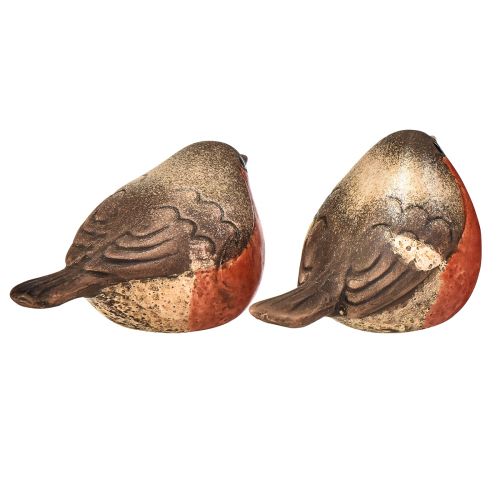 Product Ceramic Robin Decorations – Red and Natural Tones, 5.4 cm – Perfect for Garden and Home – 4 pcs