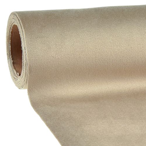 Velvet table runner beige, 28×270cm - Elegant table runner decorative fabric for festive decoration