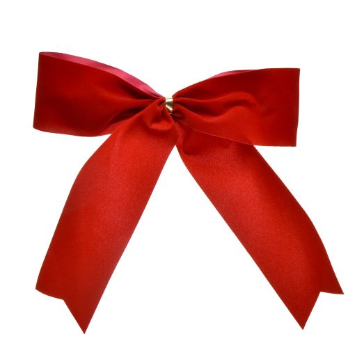 Product Velvet Bow Red 5.5cm wide Christmas Bow outdoor-suitable 18×18cm 2pcs