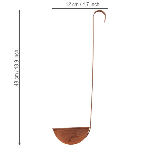 Bowl for planting decorative ladle rust Ø12cm 3pcs | Floristik24.co.uk