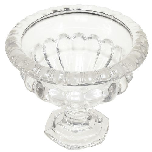 Product Classic glass bowl with base in vintage design – Clear, Ø13cm x 11 cm – Versatile use for trophy decoration