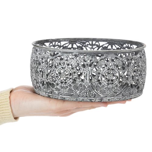 Product Decorative metal bowl, grey and white pattern, Ø16/19.5/23.5cm, set of 3