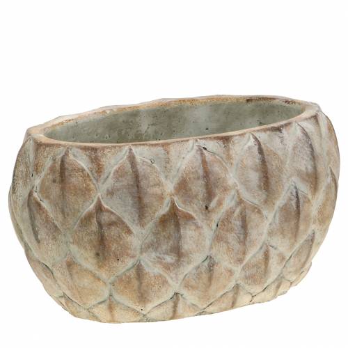 Floristik24 Plant pot concrete leaf motif oval 23 cm