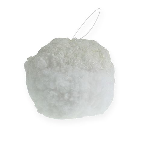 Floristik24 Snowball with glitter, white 14cm