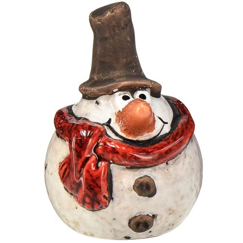 Floristik24 Ceramic snowman figure, white, 6.9cm – winter Christmas decoration – 6 pieces
