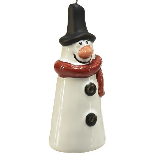 Product Cheerful Snowman Hanging Decoration – White with Red Scarf and Black Hat, 7.5 cm – Perfect for Festive Christmas Trees – 6 pcs