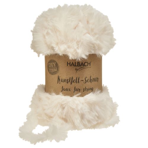 Floristik24 White faux fur cord – fluffy decorative cord white 50g 30m
