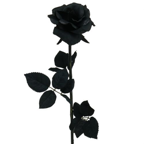Rose Silk Flower Black 63cm
