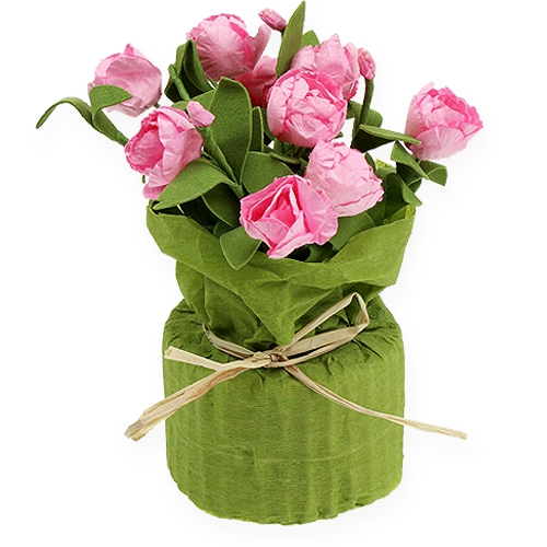 Floristik24 Table decoration mini roses in pink 16cm