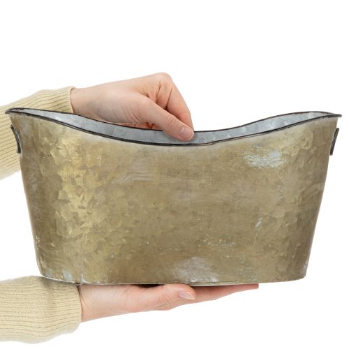 Product Set of plant pots and tubs, copper-colored/white, L32.5cm/36.5cm/41.5cm