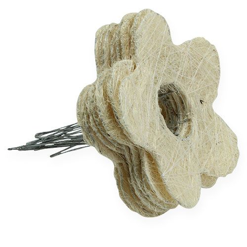 Floristik24 Sisal flower cuff bleached Ø15cm 10pcs