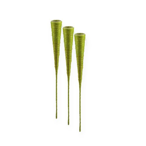 Floristik24 Sisal funnel light green Ø3cm L30cm 12pcs