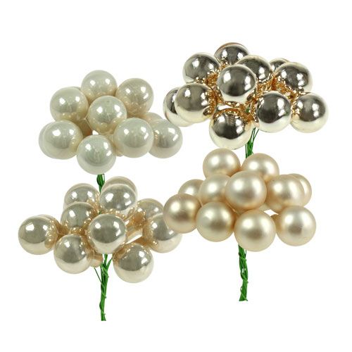 Mirror berries beige mix 25mm 140pcs