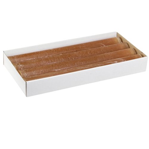 Product Taper candles table candles in caramel 34mm x 300mm 4 pcs