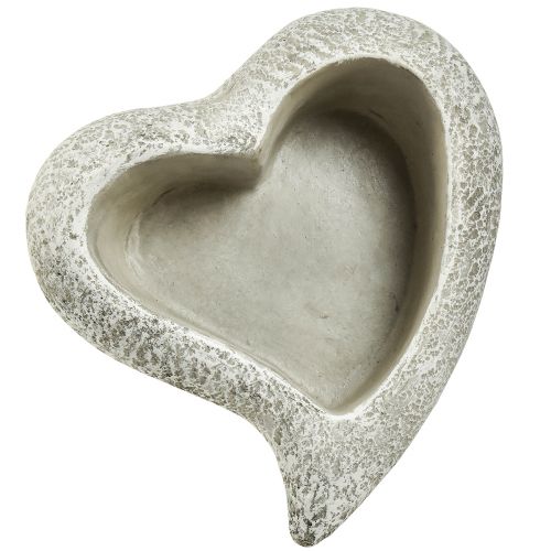 Product Cast stone heart plant bowl plant heart grey white 19×19×7cm