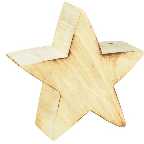 Floristik24 Rustic decorative wooden star – Natural wood look, 20x7 cm – Versatile room decoration