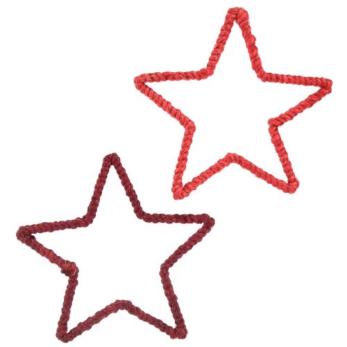 Stars for Advent wreath Christmas decoration jute red 15cm 8 pcs