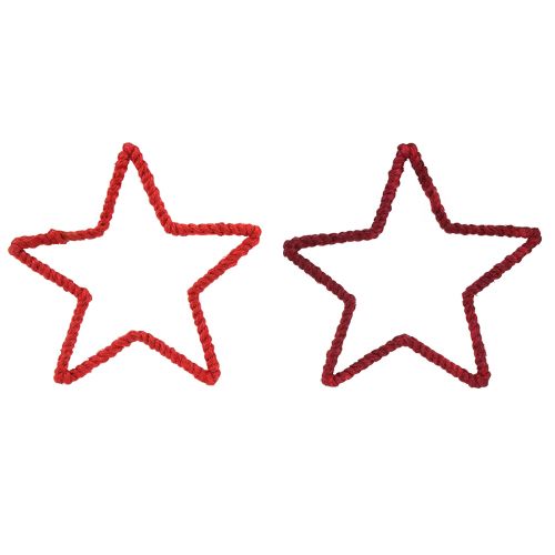 Product Stars for Advent wreath Christmas decoration jute red 15cm 8 pcs