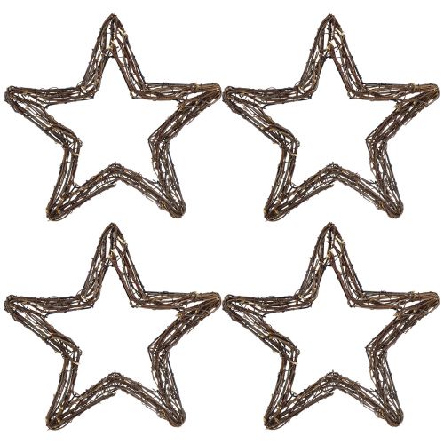 Product Stars for hanging for door wreath willow natural 28cm 4pcs