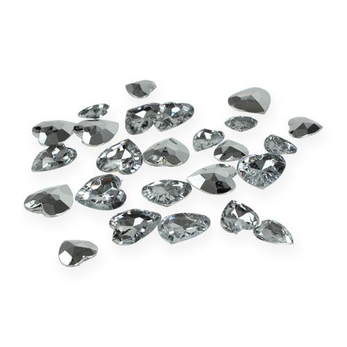 Floristik24 Scatter decoration acrylic hearts silver 2cm - 3cm 120 pcs