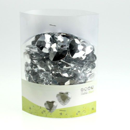 Floristik24 Scatter decoration acrylic hearts silver 2cm - 3cm 120 pcs