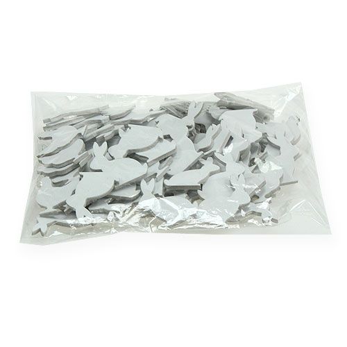 Floristik24 Sprinkle decoration Easter chicken, rabbit white 4cm 96p