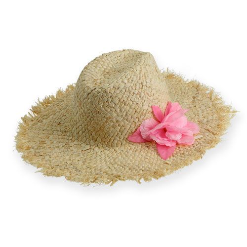 Floristik24 Straw hat with flower Ø40cm