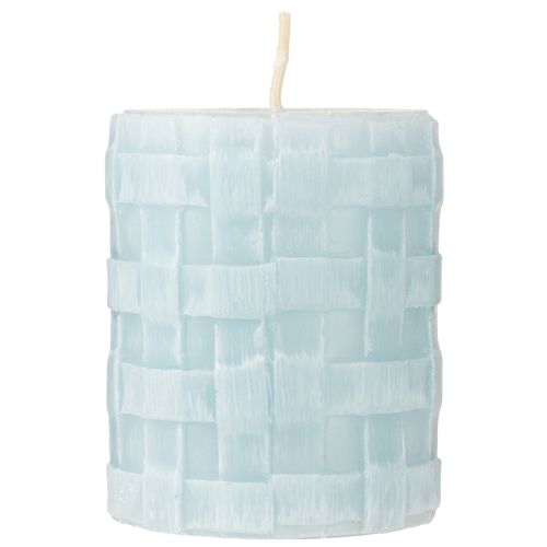 Product Pillar candles Rustic 80/65 light blue candle decoration candle 2pcs