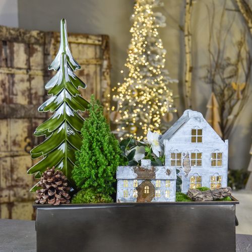 Floristik24 Christmas tree wood decoration gloss green 22.5x5x50cm