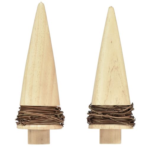 Product Christmas tree wood natural table decoration Christmas H18cm 2 pcs