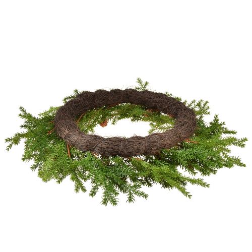 Product Artificial fir wreath with cones green brown Ø49cm