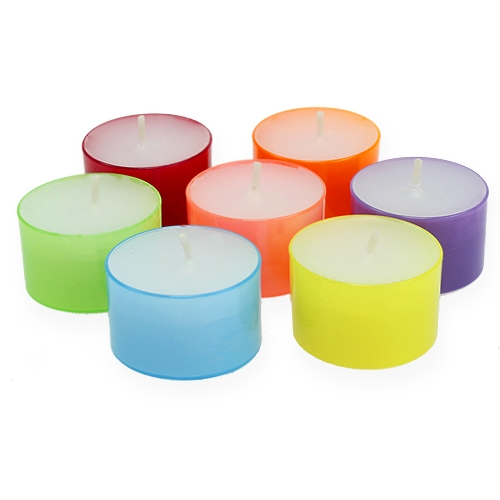 Floristik24 Tea lights colored Ø38mm 40pcs