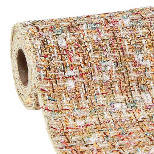 Floristik24 Table runner beige colorful glitter vintage retro W19cm L1,5m