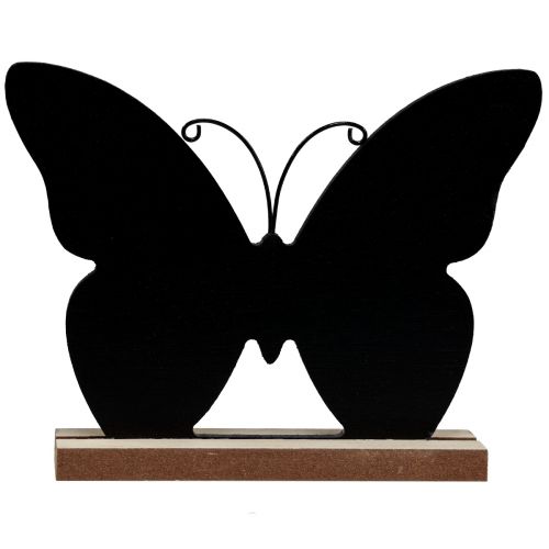 Product Table Decoration Wooden Decoration Butterfly Black Natural 12cm 6 Pcs