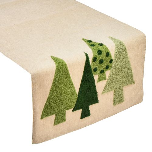 Floristik24 Table runner Christmas fir trees green 140x41,5cm