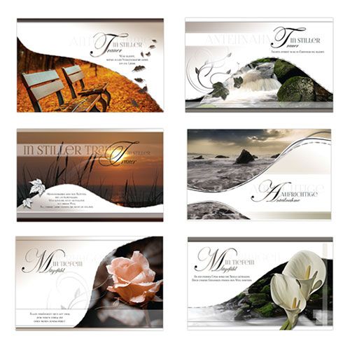 Floristik24 Mourning cards sort. 9,9cm x 15,6cm 6pcs