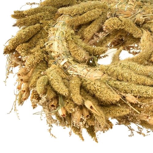 Product Dried wreath thistles millet yellow olive green Ø28cm