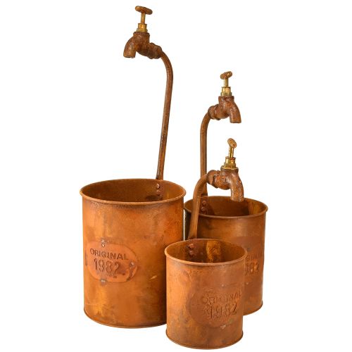 Product Planter Edelrost Deko Metal With Tap H25/37/43cm Set of 3 pcs