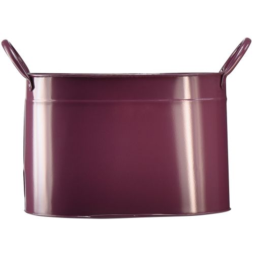 Product Planter metal oval plant pot purple 24/21/18cm set of 3