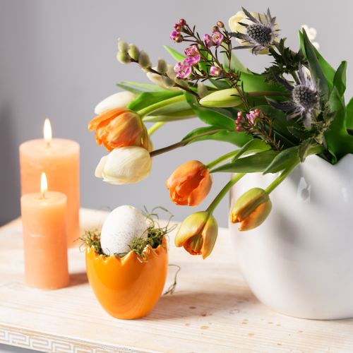 Floristik24 Planter Easter Egg Large Egg Ceramic Plant Pot White 20×18cm