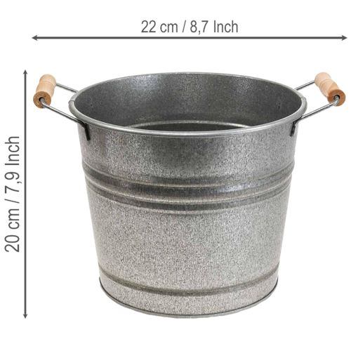 Product Vintage decorative metal bucket planter/pot, Ø22cm, H20cm