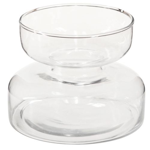 Product Vase bulbous glass vase Rikkie in clear Ø13cm H10cm 2pcs